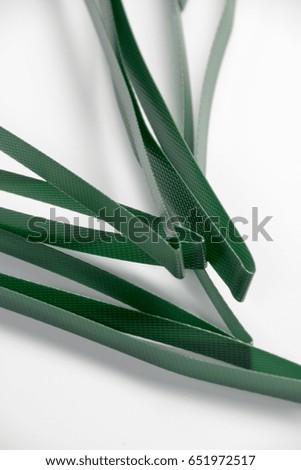 Green Packaging Straps Isolated On White Background