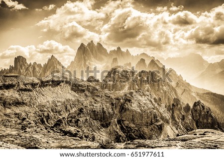 mountain range at the italien dolomites (drei zinnen)