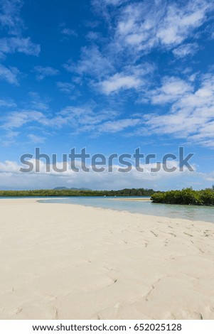 Mauritius tropical paradise beach of Ile Aux Cerf Beach island golf club on East Coast