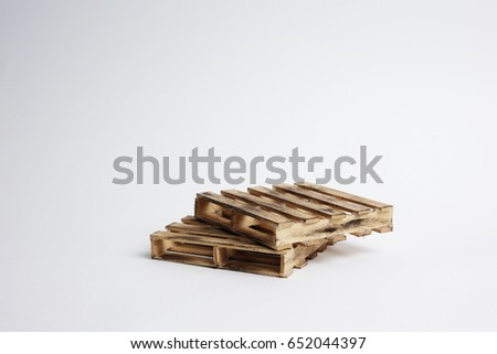Wooden Euro pallets or pine wood isolated on white background.