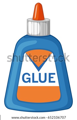 Glue in blue bottle illustration Royalty-Free Stock Photo #652106707