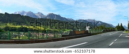 Austrian Alps-panoramic view of the Alps from town Schladming