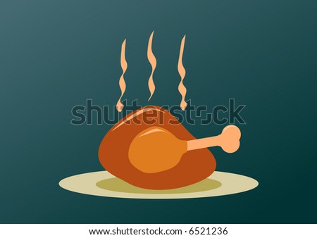 roast turkey for Christmas thanksgiving and easter editable illustration