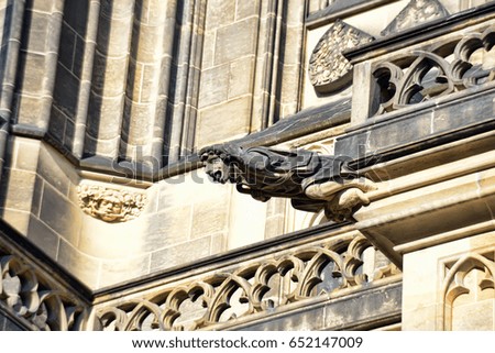 Detailed view on gothic mosaic of St. Vitus cathedral in Prague Castle in Prague, Czech Republic