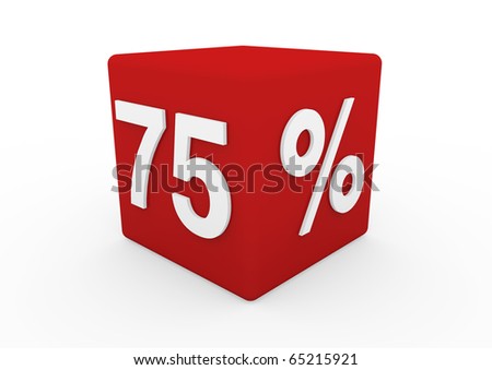 3d red white sale cube isolated on white background