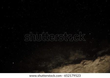 Night sky, stars and clouds