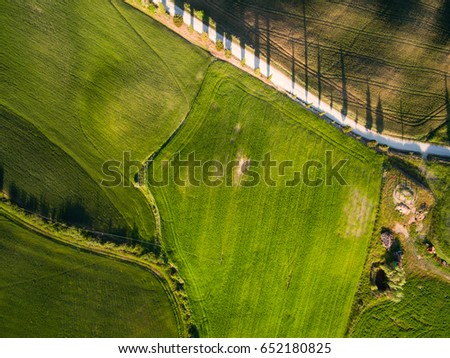 Aerial view from top view. tuscany. Italy