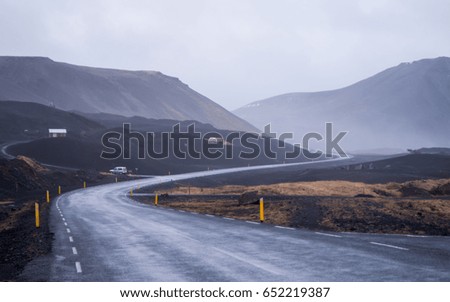 Road in Iceland, Reykjanes,peninsula