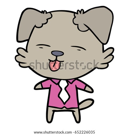 cartoon dog in shirt and tie
