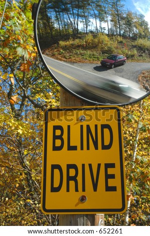 Blind driveway mirror