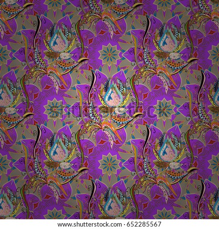 Seamless exotic pattern with many tropical flowers. Blooming jungle. Motley vector illustration.