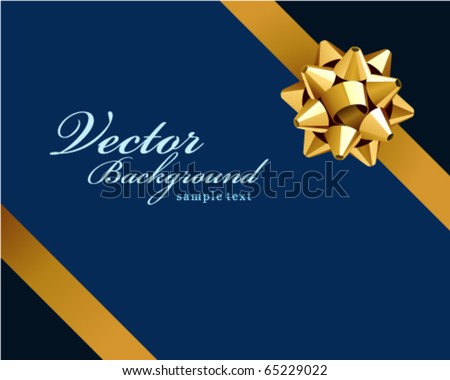 Card with gold bow vector background