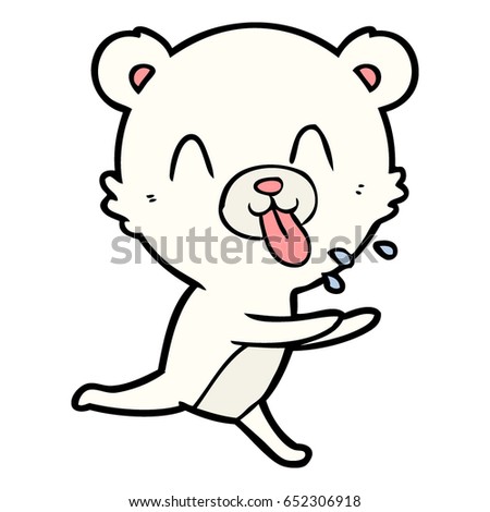 rude cartoon polar bear sticking out tongue
