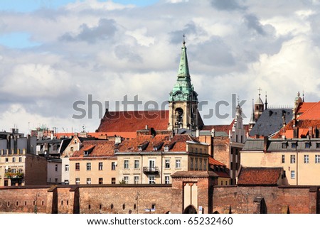 Poland - Torun, city divided by Vistula river between Pomerania and Kuyavia regions. Old town skyline. The medieval old town is a UNESCO World Heritage Site.