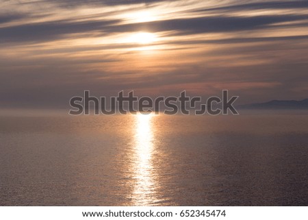 Sunset at sea, Honshu Japan