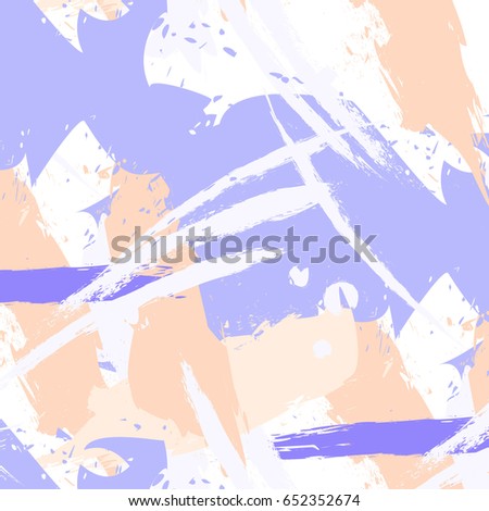 Vector easy brushstroke pattern in pastel colors. Minimal clothes expressive strokes. Paint concept hand drawn design 