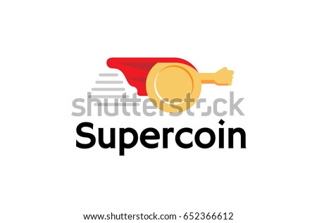 Super Coin comic abstract Mascot Logo Design Illustration
