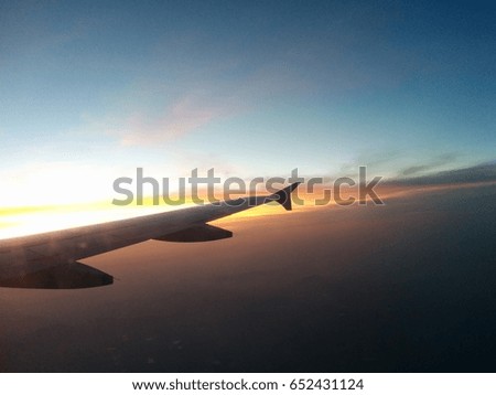 Beautiful morning picture taken on a flight. It makes the day and mood so wonderful.