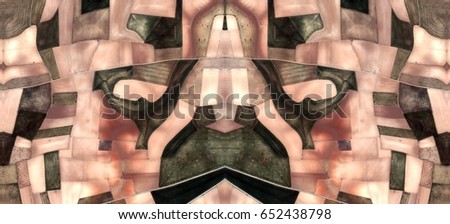 Composition with ochres, curved and straight lines,Abstract Symmetrical Photographs of Spain fields from the air ,artistic representation of human labor camps bird's eye view,  abstract,expressionist,