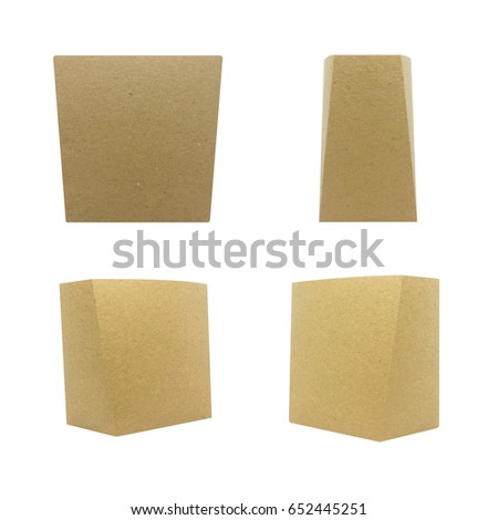 collection of various carton  package container for french fries food products on white background