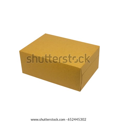 brown box isolated on a white background. Side view
