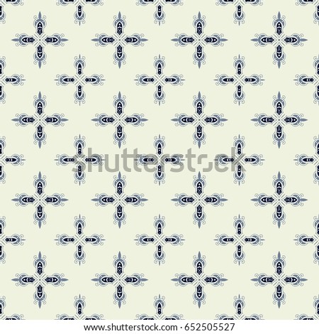 Abstract seamless oriental pattern, Vector illustration. East ornament of geometrical cross-shaped elements Pattern repetition and alternation of its constituent decor