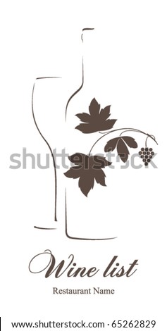 Wine list design for cafe and restaurant