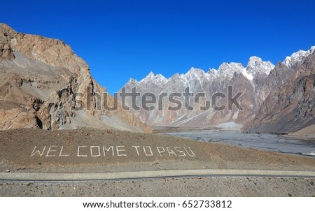Passu Cathedral Ridge Near Passu Village On Karakoram Highway, Upper Hunza, Northern Areas of Pakistan