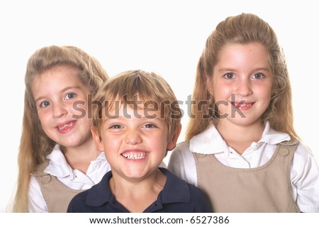 Three school children