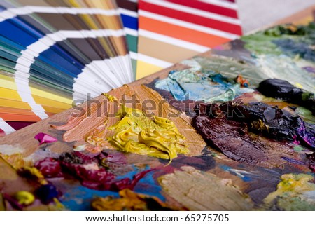 Color sampler compared to artistic paint