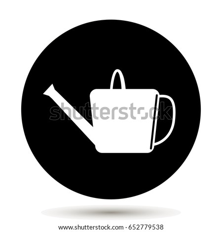 Watering can vector icon on black background