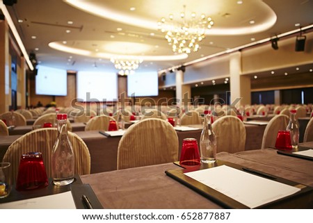 big empty modern meeting,seminar,conference room in hotel