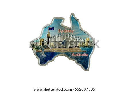 Fridge magnet isolated on white background - Sydney Australia