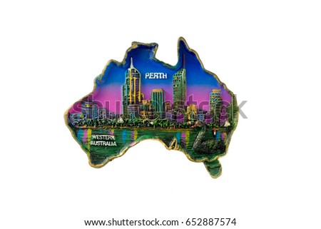 Fridge magnet isolated on white background - Perth Australia