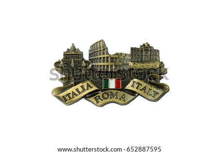Fridge magnet isolated on white background - Roma Itali