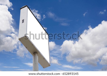 LED billboard isolated cloudy sky background