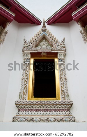 thai ancient on window temple