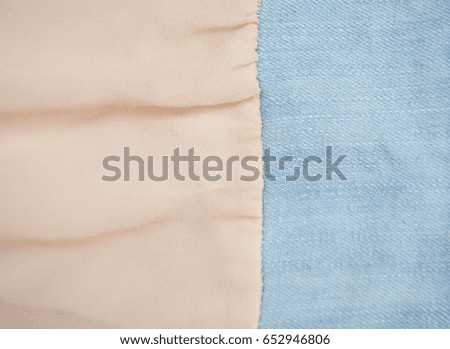Denim and transparent fabric