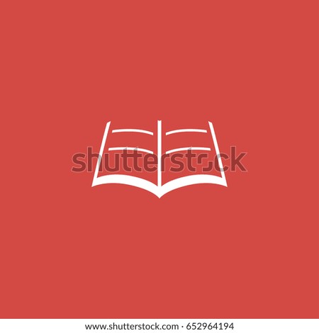 book icon. sign design. red background