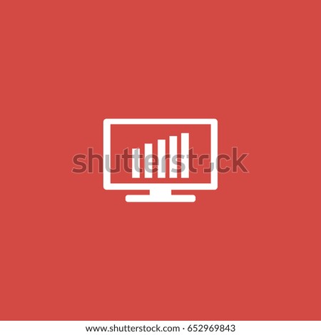 monitor icon. sign design. red background