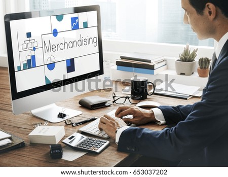 Man working on computer network graphic overlay