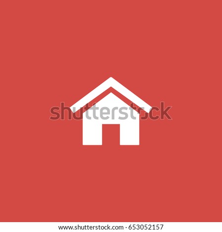house icon. sign design. red background