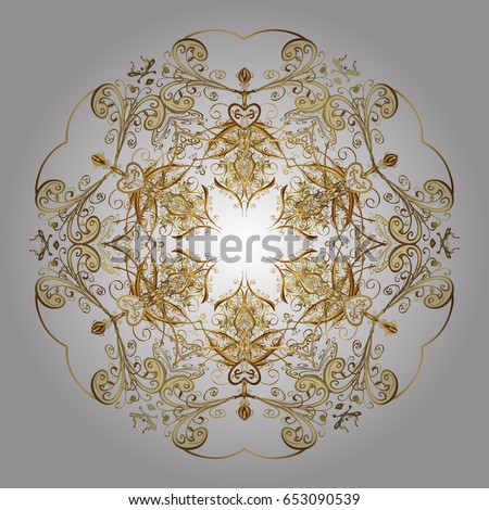 Abstract Christmass illustration with gold snowflakes on a white background. Vector Christmas party design template.
