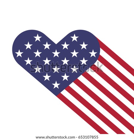 USA flag hearts shape vector illustration for Independence Day, Memorial Day or others