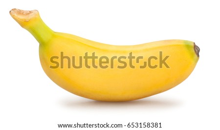 baby banana isolated Royalty-Free Stock Photo #653158381