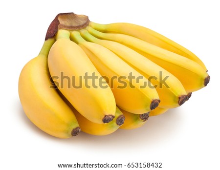 baby banana isolated Royalty-Free Stock Photo #653158432
