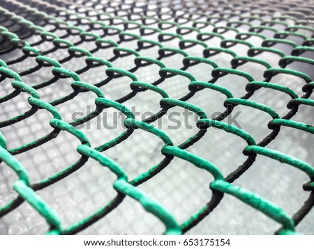 Old green metal mesh