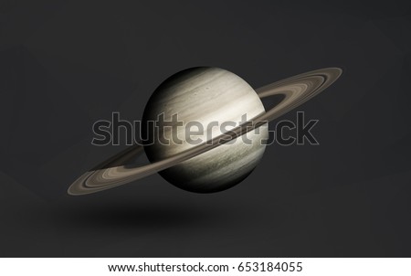 Saturn - High resolution beautiful art presents planets of the solar system. Minimalistic style art on grey background. This image elements furnished by NASA