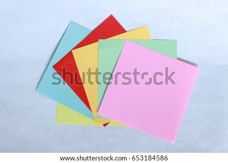 Small paper think self sticky self and all colors to write messages