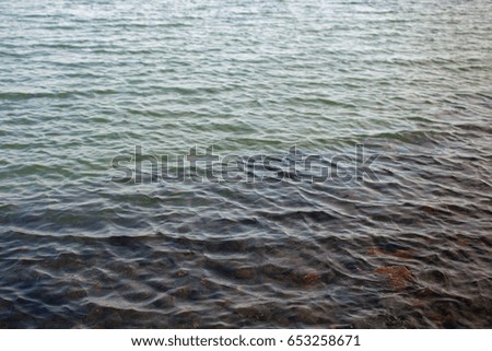 Transparent water in a lake with a rocky bottom